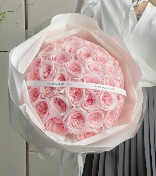 30 Pink Ohara Roses Bouquet